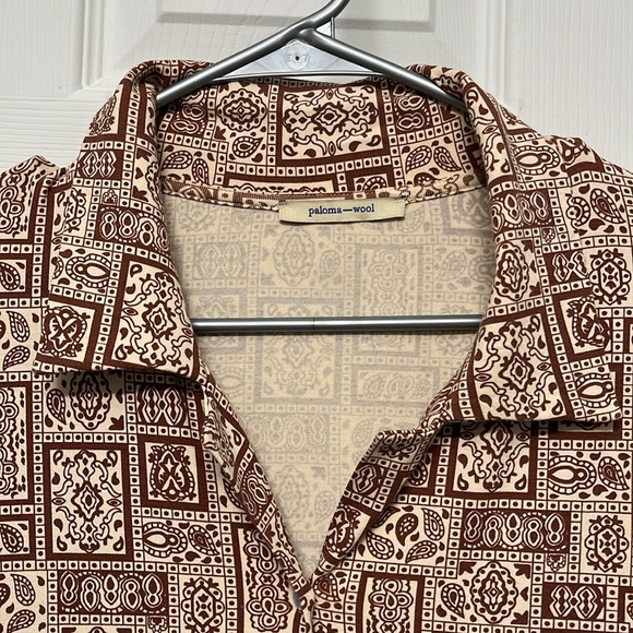 PALOMA WOOL brown and beige paisley print maxi dress, size medium - Picture 4 of 13